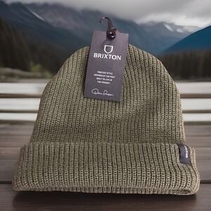 New Brixton Heist Beanie Green One Size NWT Brand New Knit Hat Ski Skater Warmup